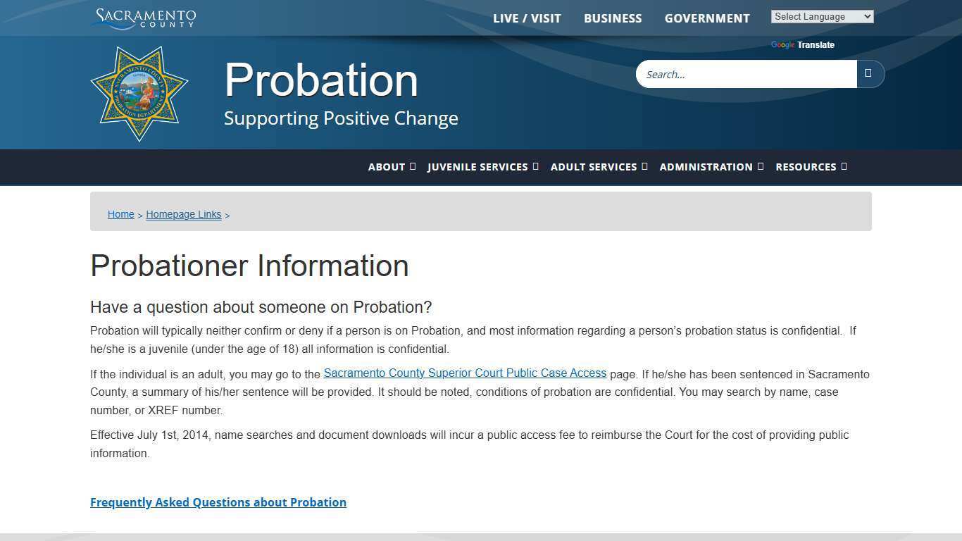 Probationer Information
